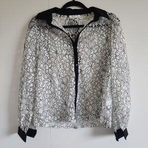Modern Attraction Lace Blouse • Bow Back • Sheer Floral • Size S